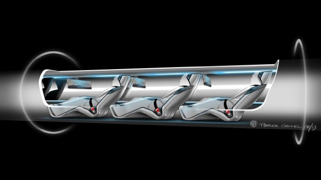 Kapsuła z pasażerami na pokładzie hyperloop
