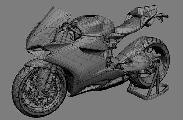 Bardzo szczegółowy, wydrukowany model Ducati 1199