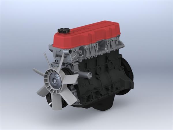 Wydrukowany model silnika czterocylindrowego Toyota 22RE-2